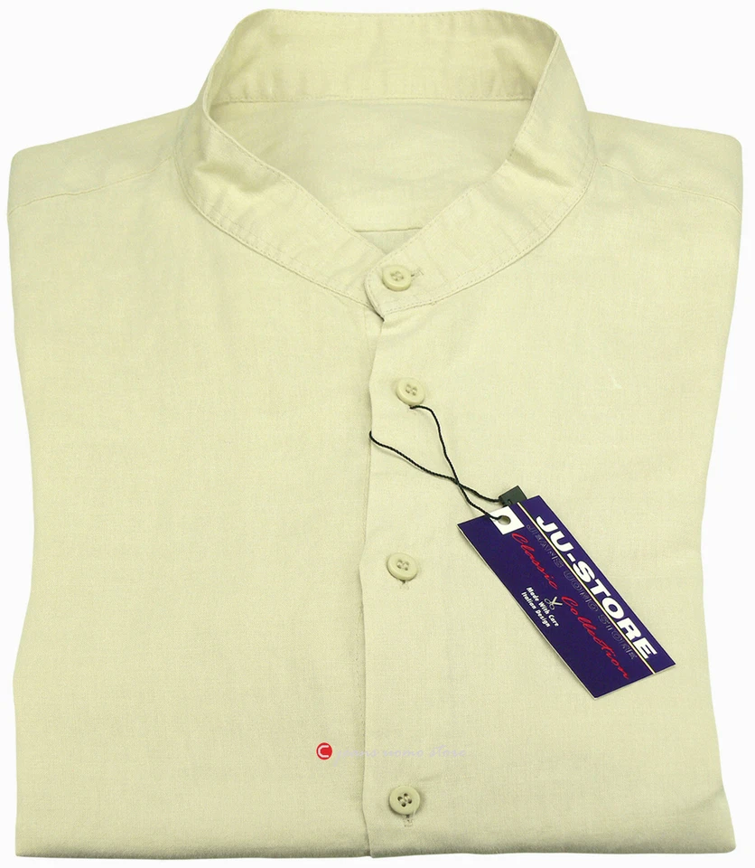 Camicia uomo Taglie forti misto lino manica lunga collo coreana casual daS a 6XL - Immagine 3 di 4