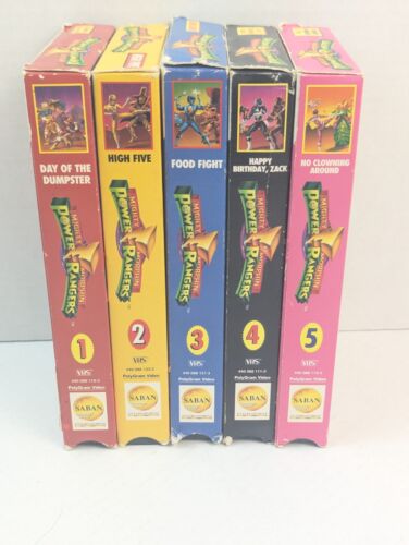 Mighty Morphin Power Rangers VHS Collector's Set 1-5 – Saban – Rare Vintage
