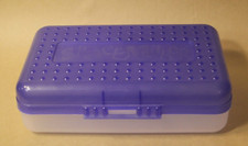 Spacemaker Pencil Box Dark Blue  Frosted Vintage 90's Plastic Storage Case
