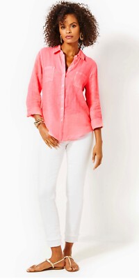 (取寄) リリー ピュリッツァー レディース シー ビュー ボタンダウン Lilly Pulitzer women Sea View Button-Down Malbec Red Lilly Pulitzer Women's Sea View Button-Down, Honeycomb Lemon