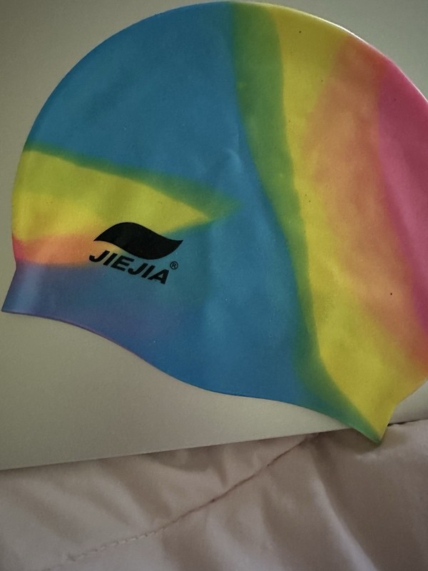 Multi Color Jiejia Silicon Swim / Bathing Cap, Great Cond. If Used, Only 1-2  X