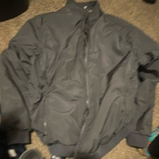 Mens Gray Bomber Jacket XL Regular Stand-Up C...