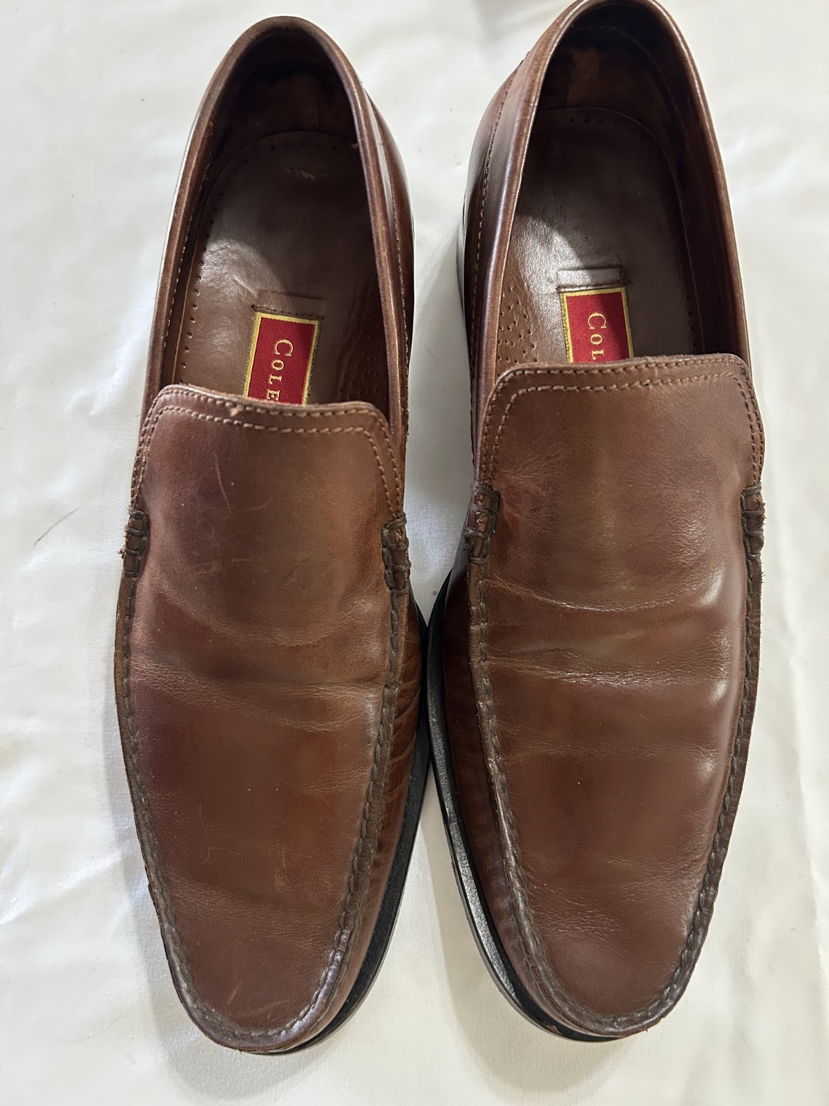 Cole Haan Brown Leather Loafer Dress Shoes Square Toe Men's Size 8.5 M C04551