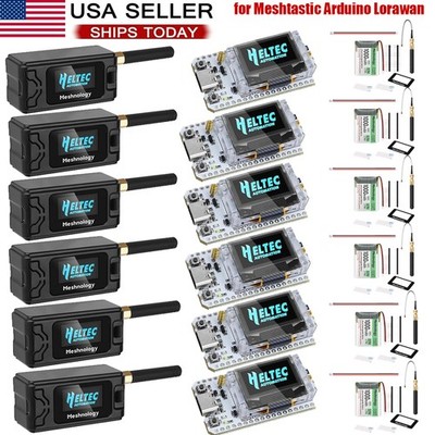 6X Heltec LoRa ESP32 V3 SX1262 Board+915MHz Antenna+Battery+Case for Meshtastic