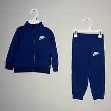 Nike  Boys 2 Piece Set Track Suit Blue and White Casual Outdoor Activewear 18M