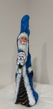 Bichon Frise  Old Time Santa Hand Painted Original Cypress Knee. Ann Hedberg Art