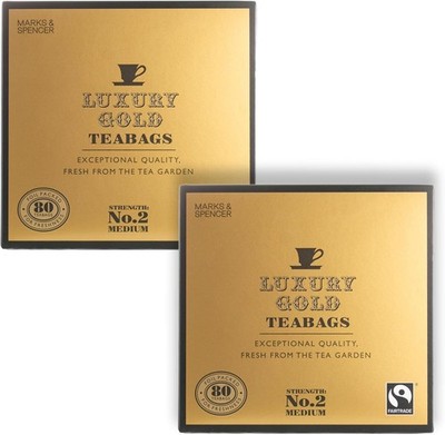 Gold Tea 4oz Gold Tea with Luxury Gold Tea - 2 x 80 Bags From the UK -