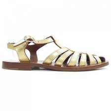 Celine Gold Leather Sandals Size 41 Used, Comfortable, Stylish Footwear