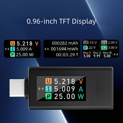 Type C Digital Voltage Current Meter KWS1902L 0 96 Inch Display 430V 12A Max - Picture 5 of 25