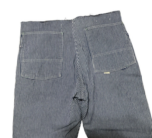 Vintage Big Smith Hickory Stripe Engineer Jeans Pants Converted Overalls 38x28 - Picture 16 of 21