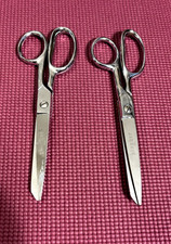 2 Vintage Gingher 6" Chrome Scissors Made In Italy - Right Handed