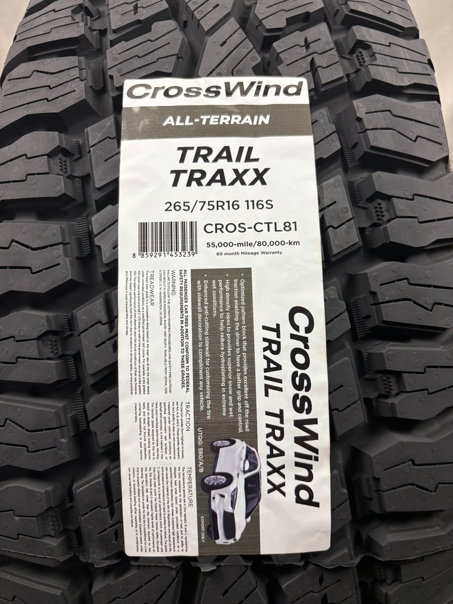 1 (One) New Crosswind Trail Traxx- 265/75R16 Tire 2657516 265 75