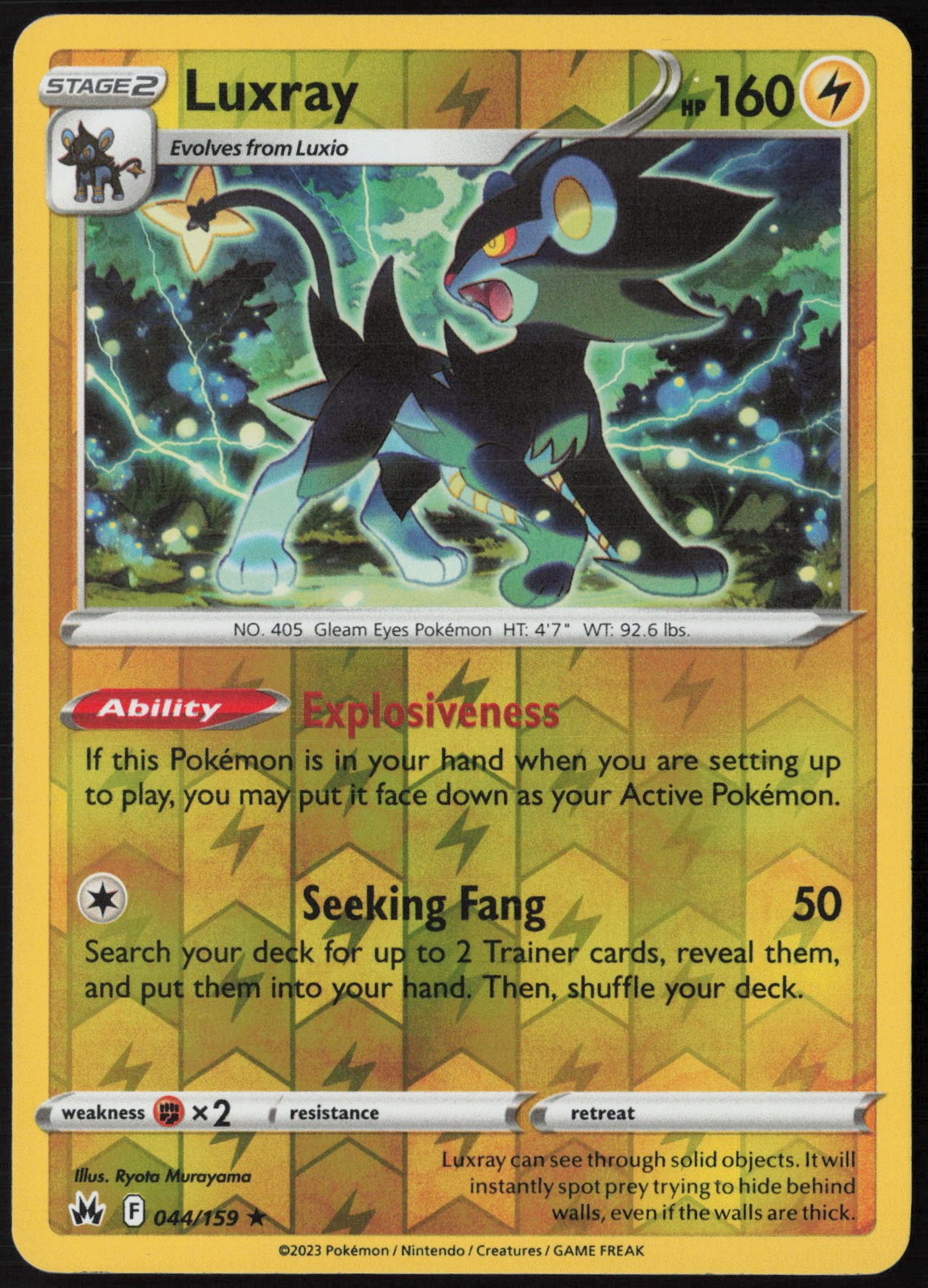 Luxray (44) Reverse Holo 044/159 Crown Zenith NM