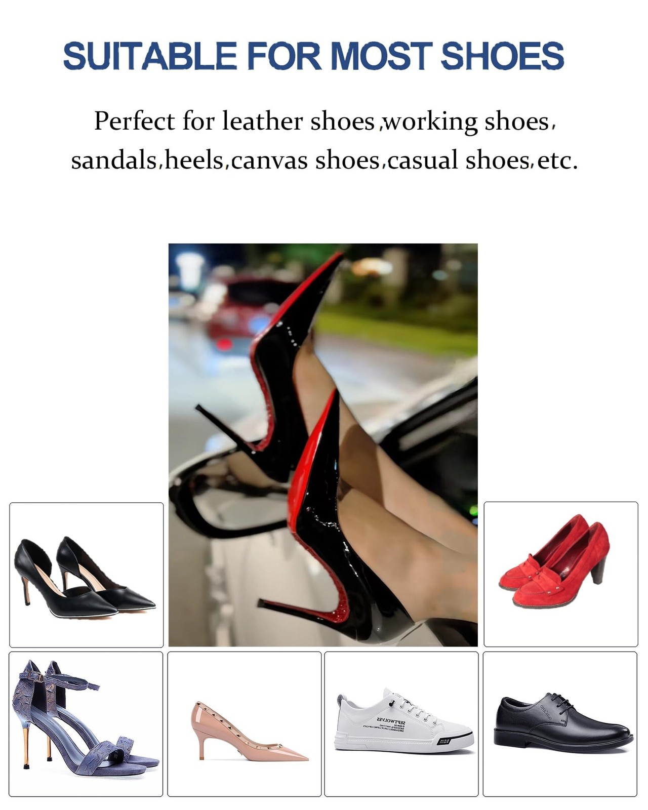 Red Sole Guards, Oval Shoe Bottom Protectors, Replacement for Christian Loubo... image 3