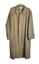 VTG Burberry 100 Cotton Trench Coat Men  s 46L 48R Full Length Nova Check Green