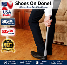 42cm Extra Long Handle Shoe Horn Stainless Steel Metal Shoes Remover Shoehorn US