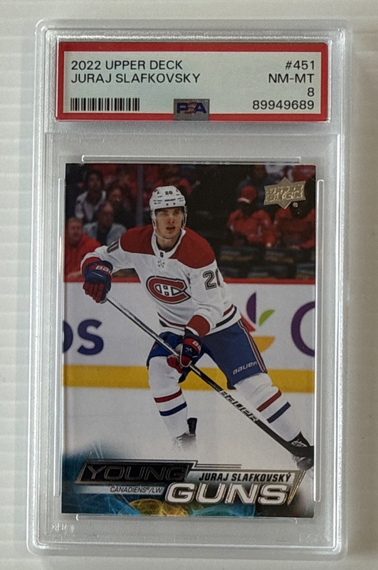 2022-23 Upper Deck Young Guns Juraj Slafkovsky Rc #451 PSA 8 NM-MT Canadiens