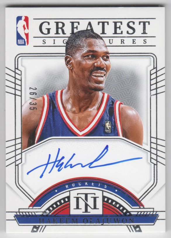 Panini Hakeem Olajuwon Basketball Autographed Sports Trading Cards