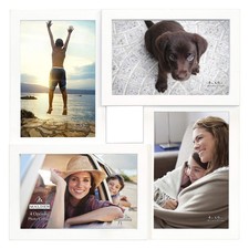 Int Designs Black 4 Opening 4x6 Collage Photo Wall Picture Frame, 11.13 W x...