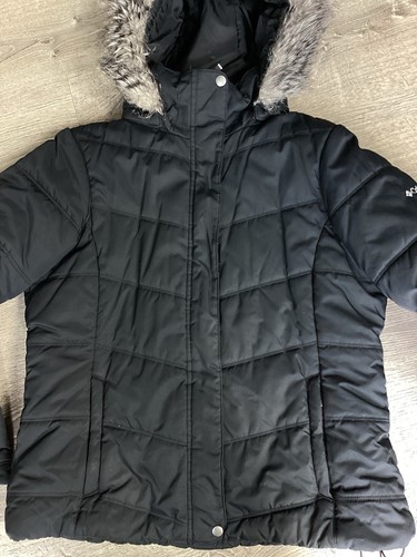 Columbia Youth Girls Size XL Hooded Black Full Zip Puffer Winter Jacket - Picture 3 of 11