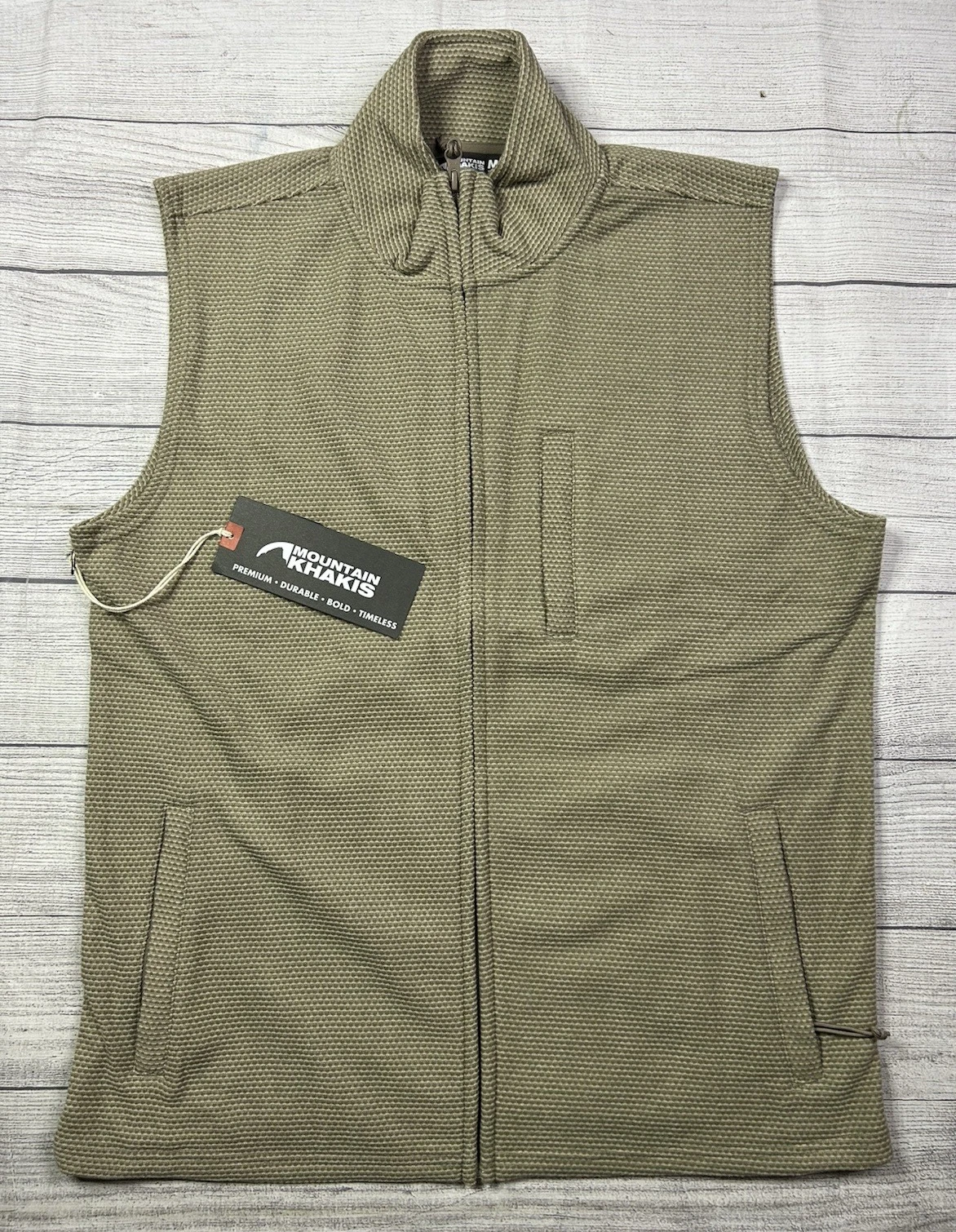 Mountain Khakis Apex Full Zip Vest Mens Medium Brown Classic Fit Fleece Pockets
