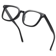 aisswzber Full Frame Eyewear Square Glasses Clear Lens Non Black, Black