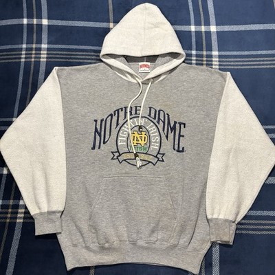 90s Notre Dame Nutmeg Mills Two Tone Hoodie Sweater Size Medium
