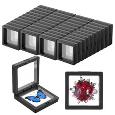 40 Pcs Floating Display Case, Black 3D Floating Frame Display Holder Stands, ...