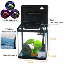 Self Cleaning Betta Fish Tank Kit with LED Light-