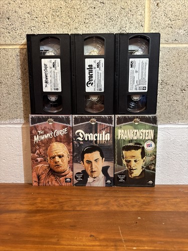 Universal Monsters VHS Lot (3) Dracula Frankenstein The Mummy’s Curse - Picture 10 of 13