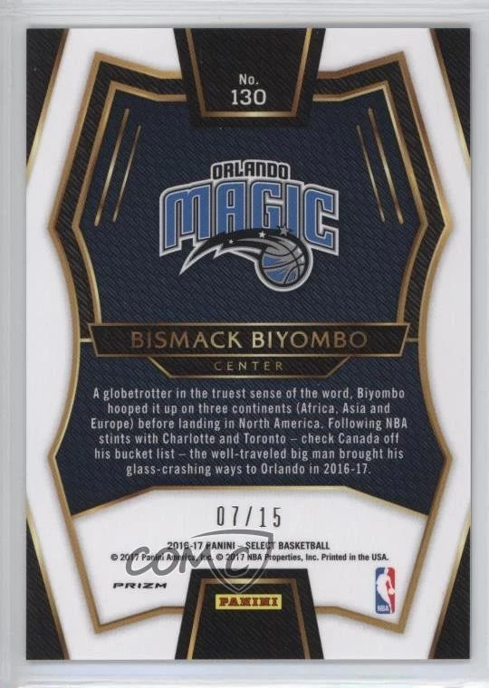 2016-17 Select Premier Level National Convention Pink Prizm /15 Bismack Biyombo - Image 2 of 2