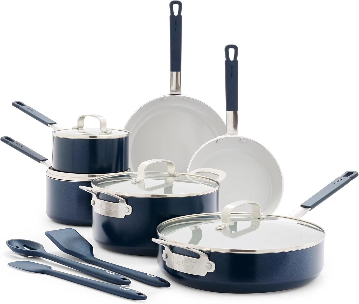 GreenPan x Bobby Flay 13 Piece Nonstick Cookware Navy Blue
