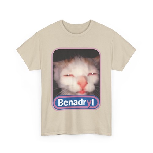 Benadryl Meme Cat Benny Cute & Funny T-Shirt - Picture 8 of 38