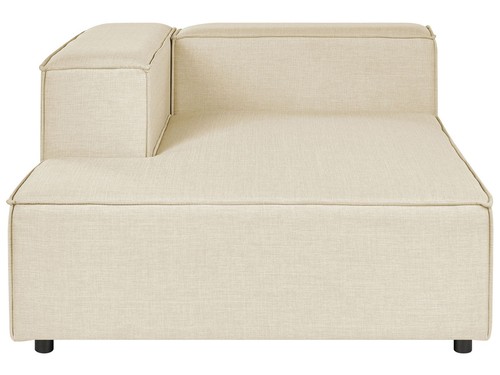 Divano moderno ad angolo modulare a 3 posti in lino con ottomana Beige Aprica - Foto 6 di 12