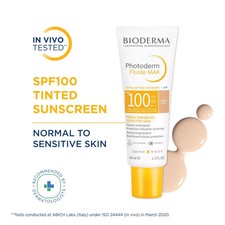 For Sensitive Skin Bioderma Photoderm Fluide Max SPF 100 PA   Tinted Sunscreen