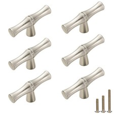 6Pcs Bamboo Shape Solid Zinc Alloy Cabinet Knobs Handle pulls, Dresser Drawer...