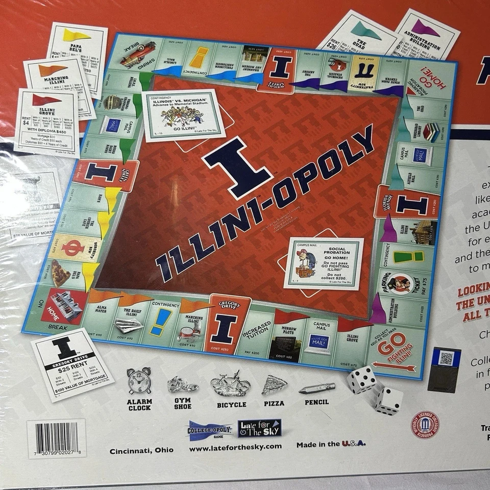 Late For The Sky University of Illinois Monopoly ILLINI - OPOLY Game NEW SEALED! - Image 4 of 4