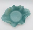 Bluecut Pottery Turquoise Wavy Textured Dish Signed 1975 — photo 1