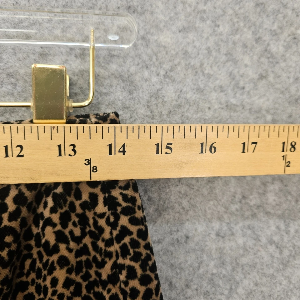 Vintage Y2K Leopard Skirt Women Small 4 Tan Velvet Mob Wife SKIRTIN AROUND 28x19 - Image 4 of 4