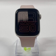Unlocked Apple Watch SE 3 44MM Silver Aluminum Soft Pink Sport Band MEPF4LW/A
