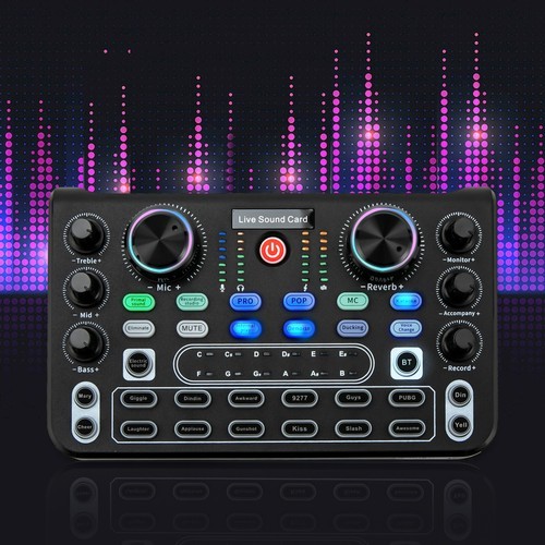 Live-Soundkarte interaktive Audiosteuerun Konsole Live-Aufnahme Soundkarte - Bild 1 von 24