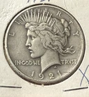 1921 Peace Silver Dollar $1 High Relief