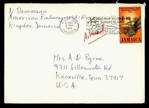 DR WHO 1968 JAMAICA KINGSTON SLOGAN CANCEL AIRMAIL TO USA R56259