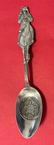 Cucchiaio souvenir Bartlesville OK "On The Range" figura argento sterling 25,4 g 6"