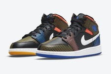 Nike Air Jordan 1 Mid MMD Multi Color Grid GS DC4092-001 Size 3.5