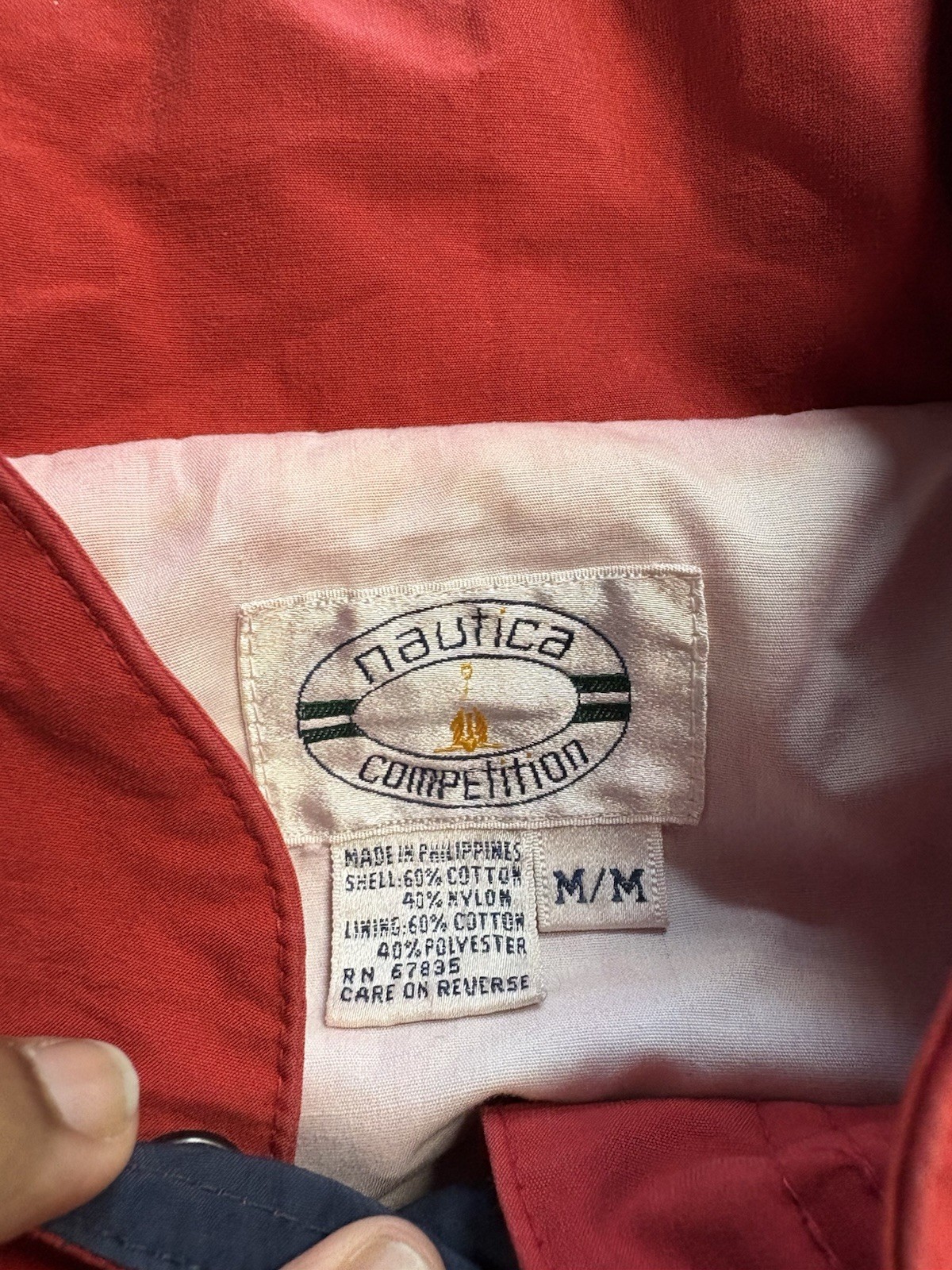 Vintage Nautica Sailing Yacht Jacket Size Medium Large Red Blue Y2K Retro image 5