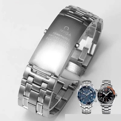 20mm Solid Stainless Steel Strap Bracelet Fits for Omega Speedmaster Watch
