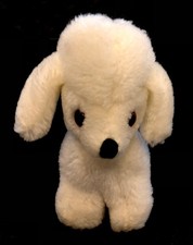 Vintage Kamar White POODLE Puppy Dog 5" Mini Plush Stuffed Animal