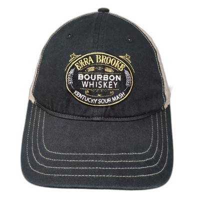 Richardson Ezra Brooks Bourbon Whiskey Trucker Hat Black OS Mesh Embroidered