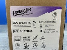 BOX OF 20 BARD POWERLOC SAFETY INFUSION 0.75" REF 0672034 NO Y-SITE EXP 2027